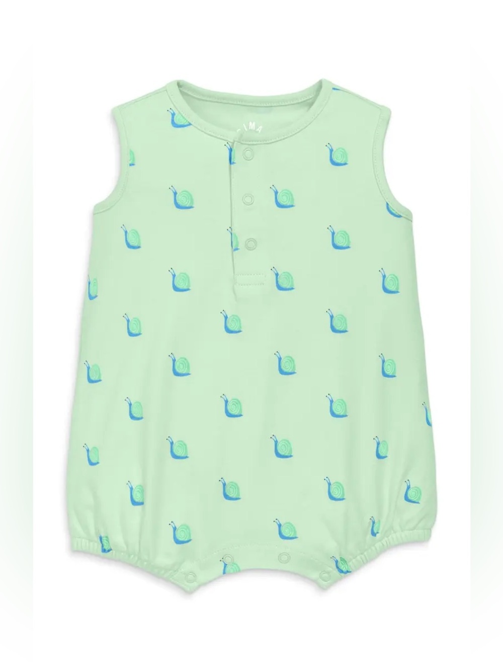 PRIMARY Baby Organic Henley Tank Romper, Size: 6-12 months